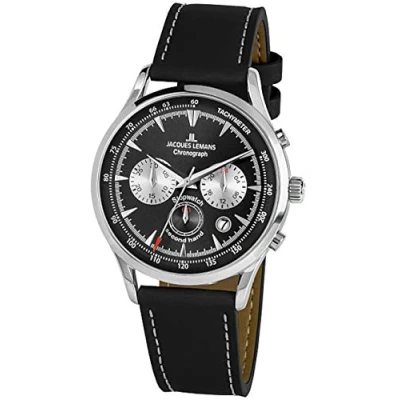 Afbeelding van Jacques Lemans 1 2068A Polshorloge Heren Quartz Chronograph Retro Classic
