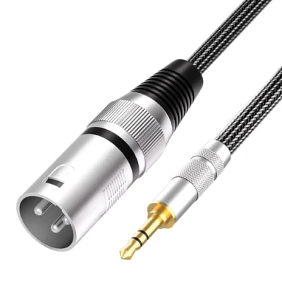 Afbeelding van TISINO 3,5 mm mini jack naar XLR kabel ongebalanceerd 1/8 &quot;Aux Stereo mannelijke adapter microfoonkabel 1 m