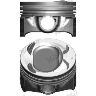 Afbeelding van NÜRAL Elastoval 87 433907 10 Zuiger 77 Met zuigerveerdrager, voor trapesiumvormige drijfstang VOLKSWAGEN: GOLF 5, Scirocco III, 6