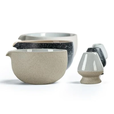 Afbeelding van TEANAGOO Japanse matchakom met natuurlijke steentextuur gardehouder, 18 oz, K12, DK.Grey, Chawan Matcha Tea Bowl, theeschalen voor Matcha, Chawan, traditionele ceremonie accessoires