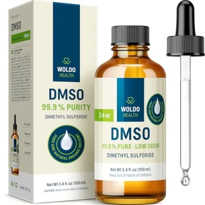 Afbeelding van DMSO qualité pharmaceutique avec pipette et bouchon compte gouttes 99,9% diméthylsulfoxyde 100 ml