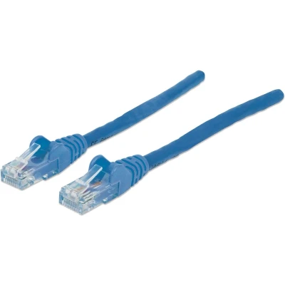 Afbeelding van Intellinet 350785 RJ45 Netwerkkabel, patchkabel CAT 6A S/FTP 7.50 m Blauw Folie afscherming, Afscherming gevlochten, Halogeenvrij 1 stuk(s)
