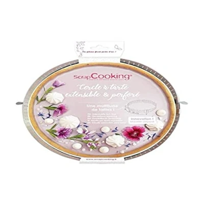 Image de Cercle à tarte extensible perforé 16 30 cm ScrapCooking