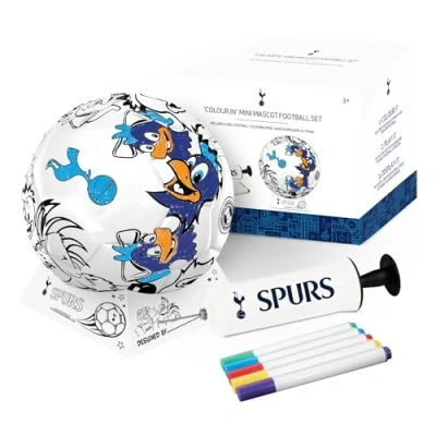 Afbeelding van Hy Pro Colour In Tottenham Hotspur F.C. Officieel gelicentieerd voetbal, gepersonaliseerd voetbalmerchandise, doe het zelf, pomp, houder en kleurpotloden, maat 2, ideaal