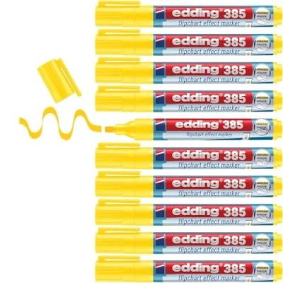 Afbeelding van Viltstift edding 385 flipover penseelpunt geel