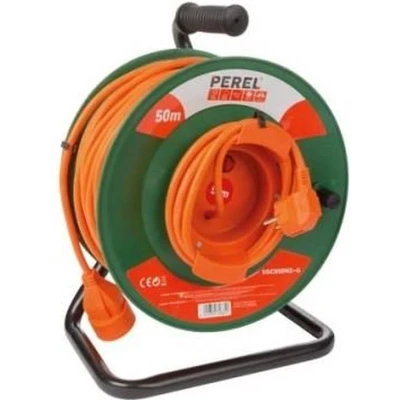 Afbeelding van Verlengsnoer haspel Perel 50 meter (IP20, 3 x 1.5 mm²)