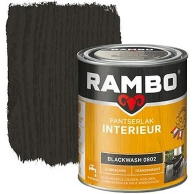 Afbeelding van Rambo Interieur Lak Transparant Zijdeglans Blackwash 0802 0,25 liter