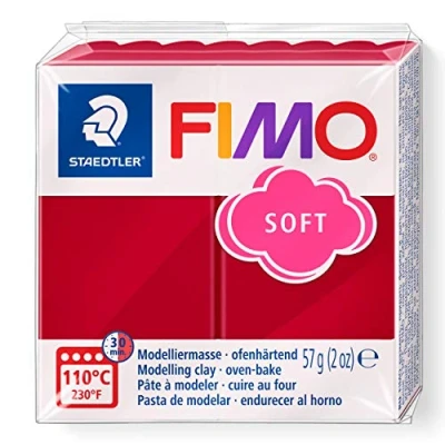 Image de Fimo Pate A Modeler Soft Cerise Pain De 58g