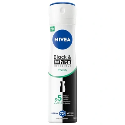 Afbeelding van Nivea Deospray Invisible Black &amp; White Fresh Woman 150 ml