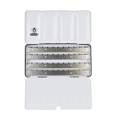 Afbeelding van Schmincke HORADAM® AQUARELL Lege koffer, 74 948 097, zwarte metalen met mengpalet voor een individuele aanwinst van 48 x 1/2 of 24 1/1 bakjes