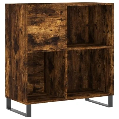 Afbeelding van Platenkast 84,5x38x89 cm bewerkt hout gerookt eikenkleurig