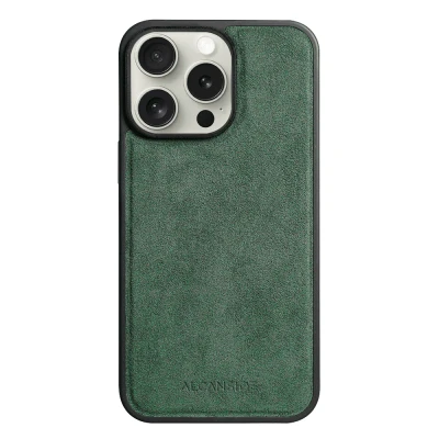 Afbeelding van iPhone 15 Pro Alcantara Case With MagSafe Magnet Midnight Green