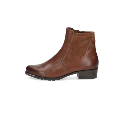 Afbeelding van Caprice Elegante Korte laarzen, Dames, Maat: 36, Cognac nappa Leer en textiel