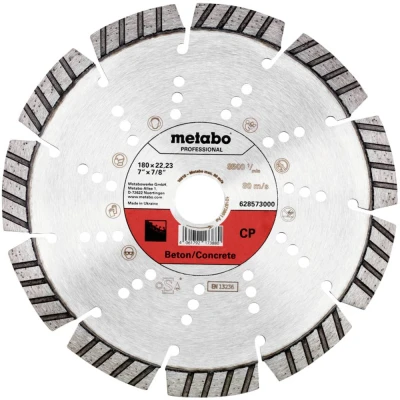 Afbeelding van Metabo 628573000 Diamanten doorslijpschijf Diameter 180 mm Boordiameter 22.23 1 stuk(s)