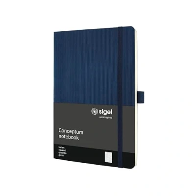 Afbeelding van Sigel notitieboek Conceptum Pure A5 softcover blauw 194 pagina&#039;s 80 grams ruit SI CO326