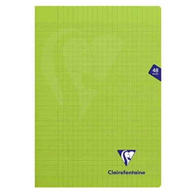 Afbeelding van Clairefontaine 353101C Notitieboek Mimesys, A4, 48 pagina&#039;s, grote ruiten, papier, wit, 90 g, omslag van polypropyleen, 21 x 29,7 cm, groen