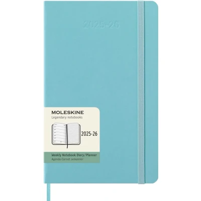 Image de Agenda civil Moleskine 18 mois Semainier Grand Format Dur Bleu Clair