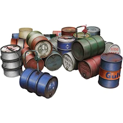 Afbeelding van 1:48 MiniArt 49007 Fuel &amp; Oil Drums 1930 50s Plastic Modelbouwpakket