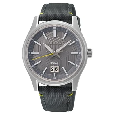 Afbeelding van Seiko Analoog kwartshorloge voor heren met SUR543P1 nylon band, zwart, armband, zwart., armband