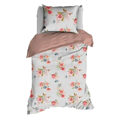 Afbeelding van Satin d&#039;Or Eileen Dekbedovertrek Eenpersoons 140x200/220 cm Silvercloud