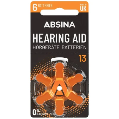Afbeelding van Absina Batterij voor hoortoestel ZA13 1.4 V 6 stuk(s) Zink lucht PR48