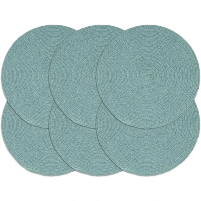 Afbeelding van Placemats 6 st rond 38 cm katoen effen groen