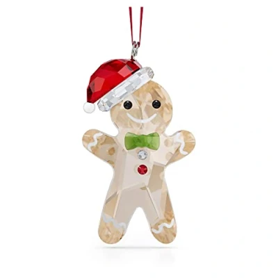 Afbeelding van Swarovski Holiday Cheers hangende peperkoekpop van groene, rode, zwarte en transparante kristallen