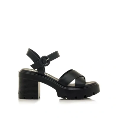 Afbeelding van mtng Emeline Sandalen met plateauzool, Dames, Maat: 36, Black Hoogwaardig imitatieleer