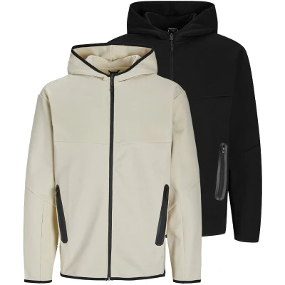 Afbeelding van Jack &amp; Jones 2ER PACK Sweater met rits Schwarz beige, Heren, Maat: Large, beige