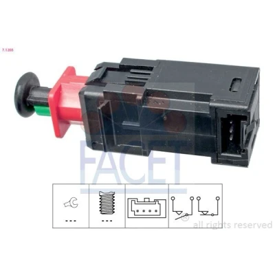 Afbeelding van FACET 7.1208 Remlichtschakelaar Mechanisch Made in Italy OE Equivalent OPEL: Astra H GTC, Hatchback, Corsa D Hatchback