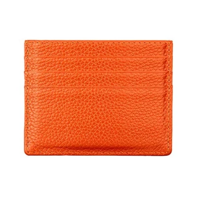 Afbeelding van Hibate Lederen mini creditcardhouder RFID blokkering voor dames en heren kaarthouder portemonnee, Oranje, One_Size, creditcardvak