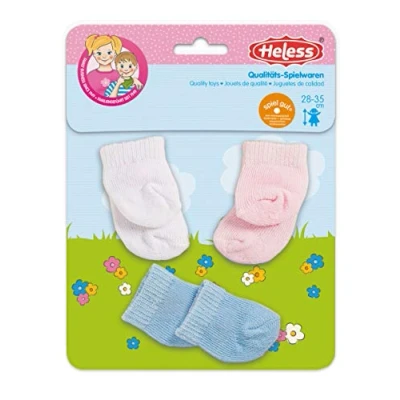 Afbeelding van Heless Poppensokken 3 Paar 28 35 Cm Roze, Wit, Blauw