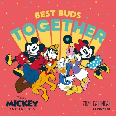 Afbeelding van Disney Mickey Mouse &amp; Friends kalender 2024 maandplanner 30 cm x cm, kinderkalender officieel product