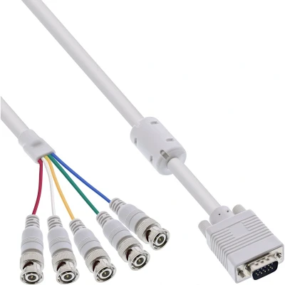 Afbeelding van VGA (m) 5x BNC videokabel / beige 5 meter