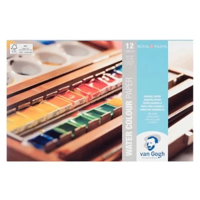 Afbeelding van Van Gogh Blok met aquarelverfpapier 12 vellen 300 g formaat 13,5 x 21 cm