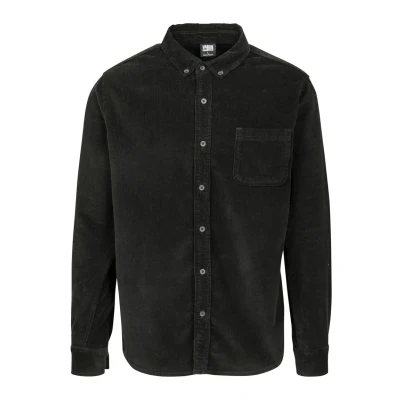 Afbeelding van Urban Classics Corduroy Shirt Overhemd, Heren, Maat: 3XL, Black