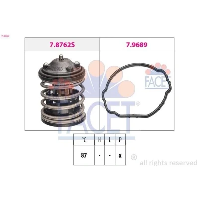 Afbeelding van FACET 7.8762 Thermostaat, koelvloeistof 87C Made in Italy OE Equivalent Met pakking, zonder verbindingsstukken BMW: 3 Saloon, Touring, Coupe