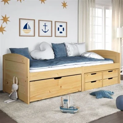Image de vidaXL Lit de jour avec 5 tiroirs IRUN 90x200 cm bois pin massif