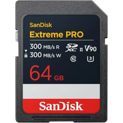 Image de SanDisk Extreme Pro Carte mémoire flash 64 Go Video Class V90 / UHS II U3 Class10 SDXC