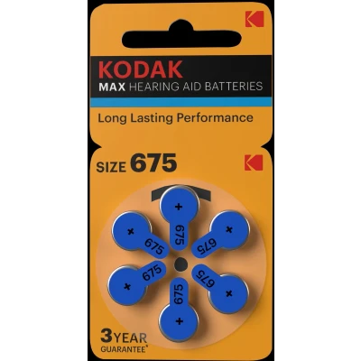 Afbeelding van KODAK Gehoorbatterijen Hearing Aid KP675 6 stuks