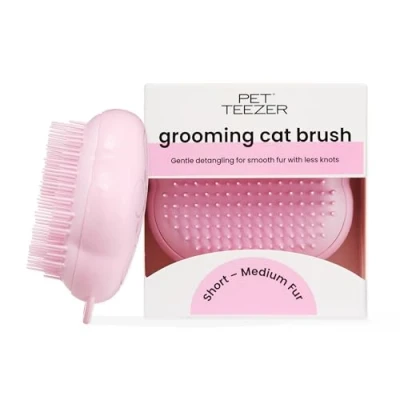 Afbeelding van Pet Teezer Tangle Kattenverzorgingsborstel Korte en middelgrote borstelharen Zachte voor het ontwarren van knopen Roze