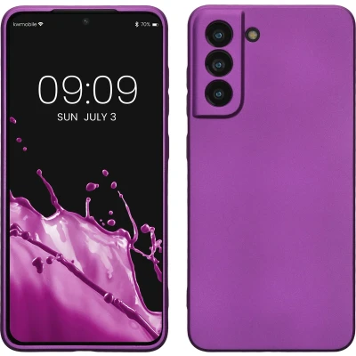 Afbeelding van kwmobile telefoonhoesje geschikt voor Samsung Galaxy S21 FE Hoesje smartphone Back cover in metallic paars