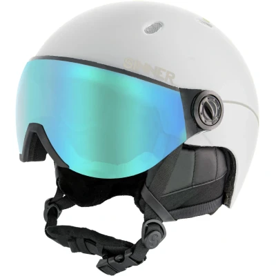 Afbeelding van Titan Visor Skihelm Matte White Blue 100 S Wit Skihelmen