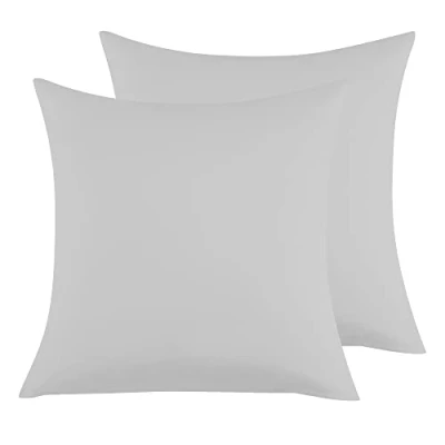 Afbeelding van Kussensloop, microvezel, lichtgrijs, 65 x cm, 2 stuks, kussensloop met omslagsluiting