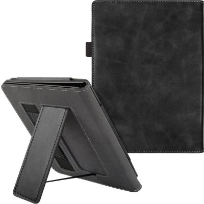 Afbeelding van imoshion Ereader Cover / Hoesje Geschikt voor Kobo Clara HD Stand Bookcase Sleepcover met strap Zwart