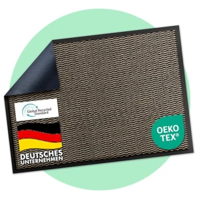 Afbeelding van Floordirekt Sky Novo deurmat voor de entree, 60 x 90 cm, okerzwart, binnen en buiten, antislip wasbaar, schoonloopmat hal, tapijt