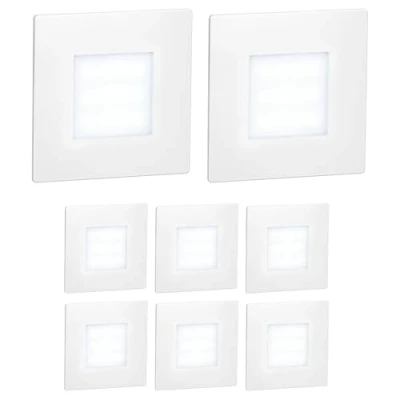 Afbeelding van ledscom.de FEX LED trapverlichting binnen en buiten vierkant 85x85mm koel wit 8 stuks