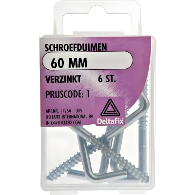 Afbeelding van Deltafix Schroefduimen verzinkt 60 mm 6 stuks