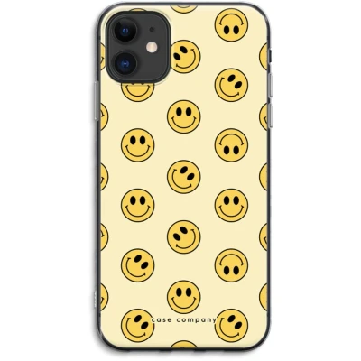 Afbeelding van Case Company® hoesje geschikt voor iPhone 11 Smiley N2 Soft Cover Telefoonhoesje Bescherming aan alle Kanten en Schermrand