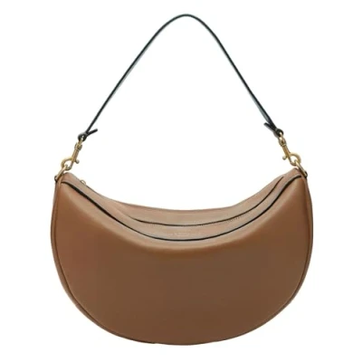 Afbeelding van LIEBESKIND BERLIN Leren Schoudertas Melli Kodiaq Sheep Hobo Bag Dark Clay Bruine